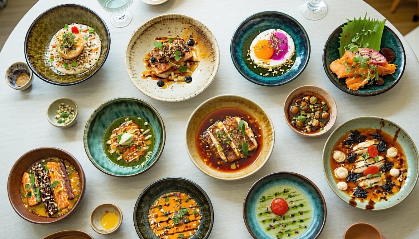 A vibrant image of a beautifully set table with bi