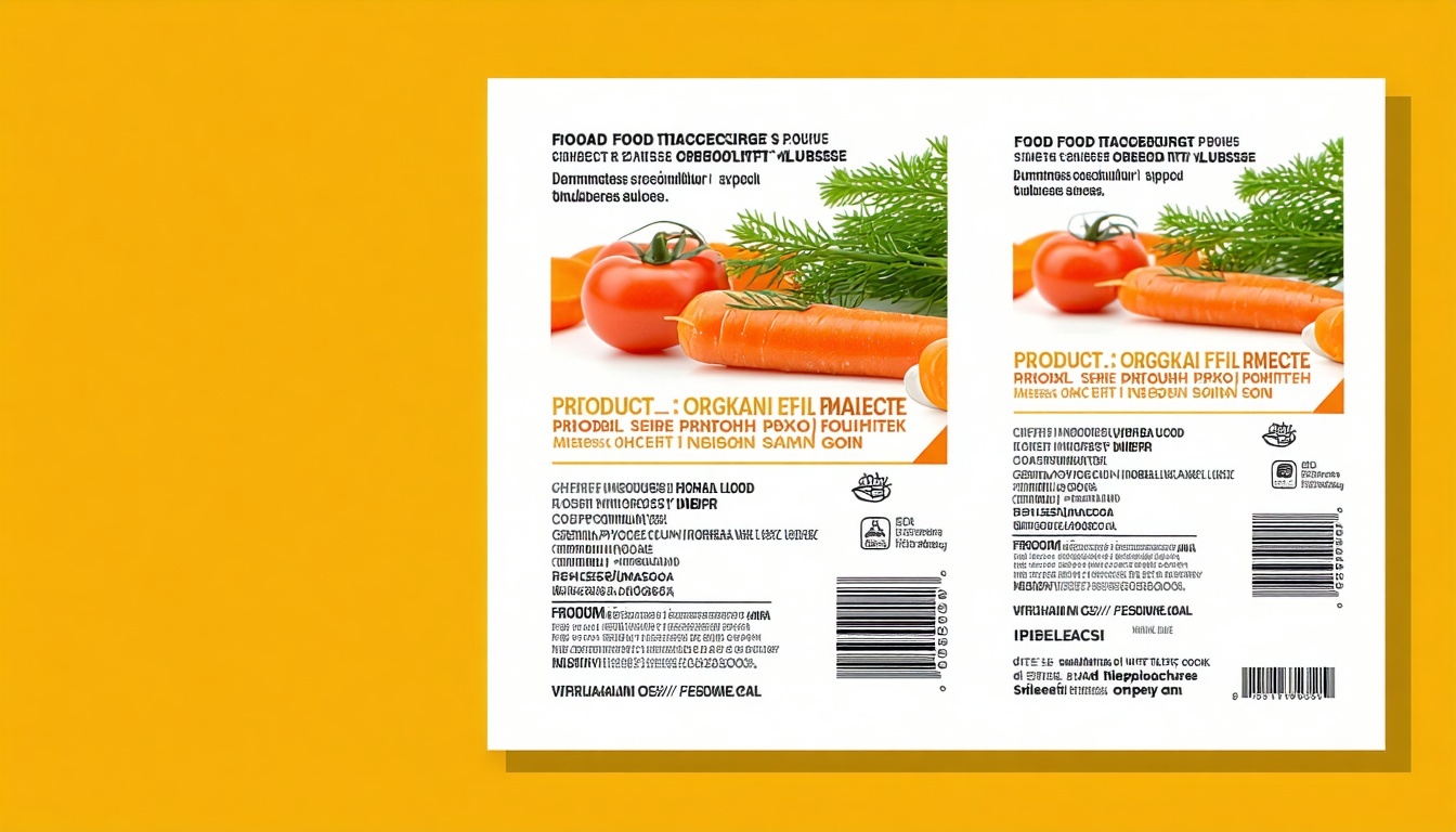 A visually appealing food packaging label that sho