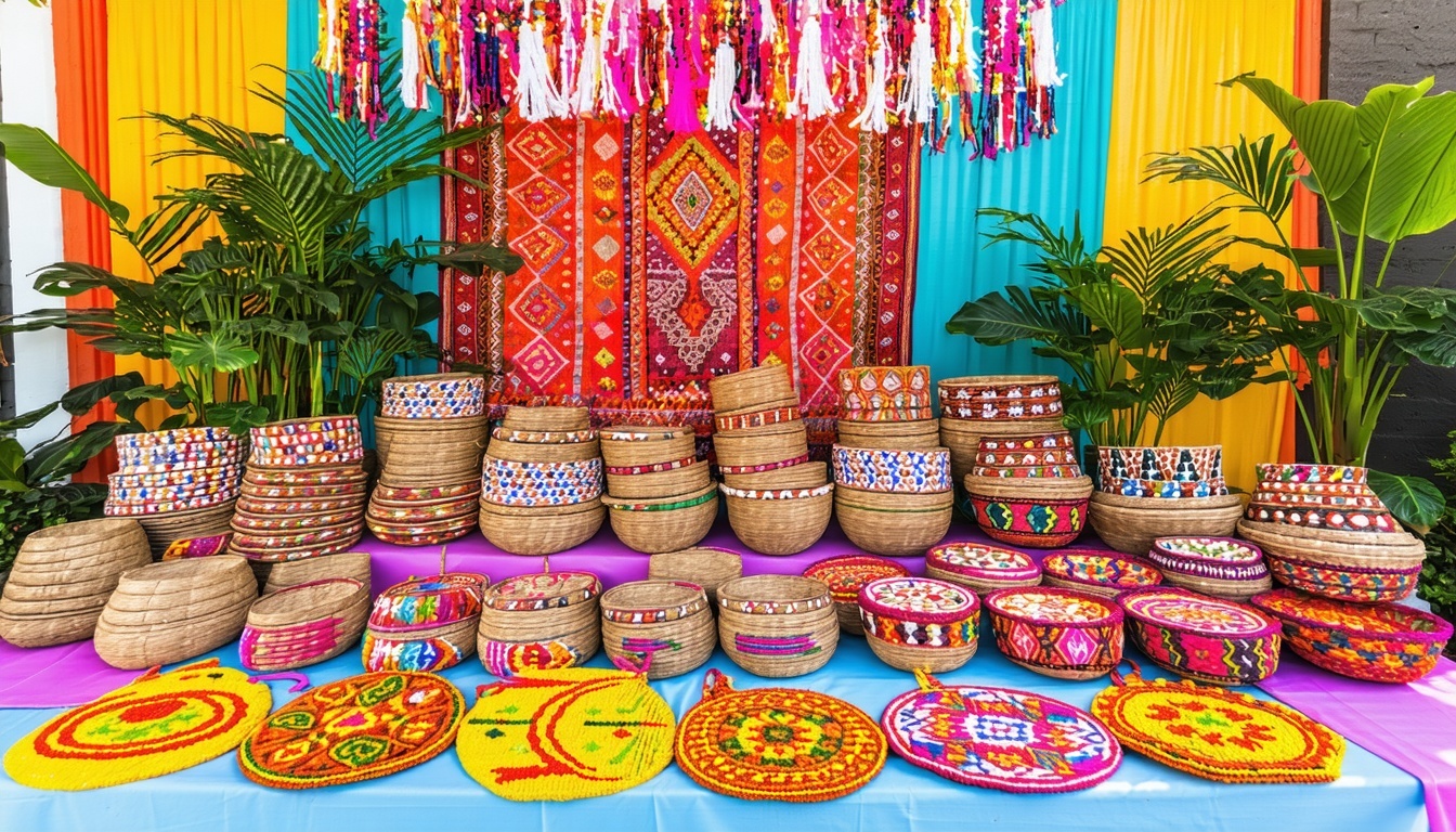 Eco-friendly decorations and reusable items at a v